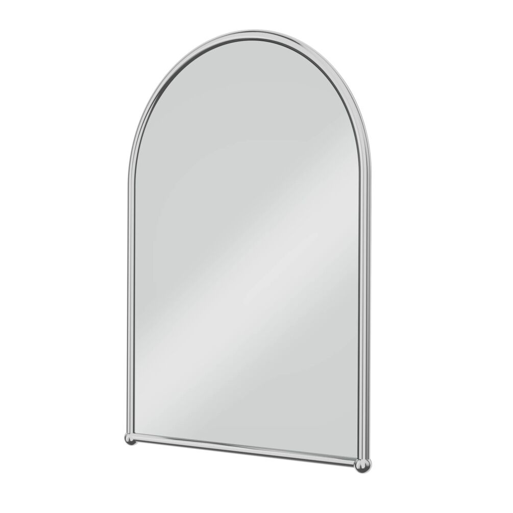 Cutout image of Burlington Chrome 700 x 500mm Arched Framed Mirror